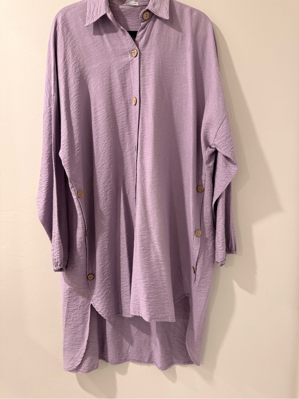 Lavender Oversized Button-Down Dress